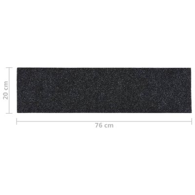 vidaXL 15 db fekete négyszögletes öntapadó lépcsőszőnyeg 76 x 20 cm