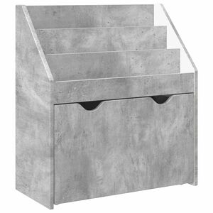 vidaXL Gyerek K&ouml;nyvespolc Beton Sz&uuml;rke 60 x 29,5 x 69 cm Szerelt Fa