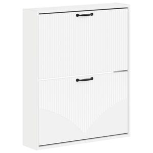 vidaXL Fali Cipőtart&oacute; HOORN 71 x 17 x 86 cm Szerelt Fa Feh&eacute;r