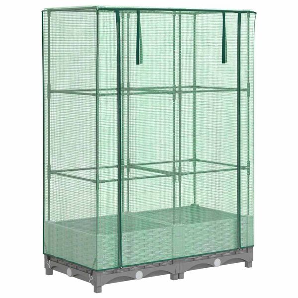 vidaXL rattan megjelen&eacute;sű magas&aacute;gy&aacute;s melegh&aacute;ztakar&oacute;val 80x40x123 cm