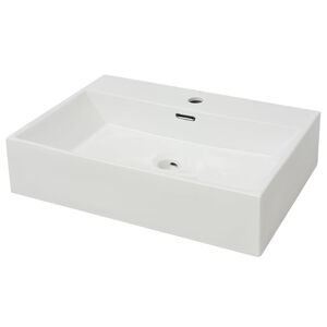 vidaXL Feh&eacute;r ker&aacute;mia mosd&oacute; csaptelep furattal 60,5x42,5x14,5 cm