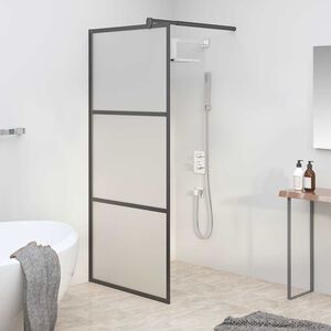 vidaXL fekete ESG tej&uuml;veg zuhanyfal k&uuml;sz&ouml;b n&eacute;lk&uuml;li zuhanyhoz 80x195 cm