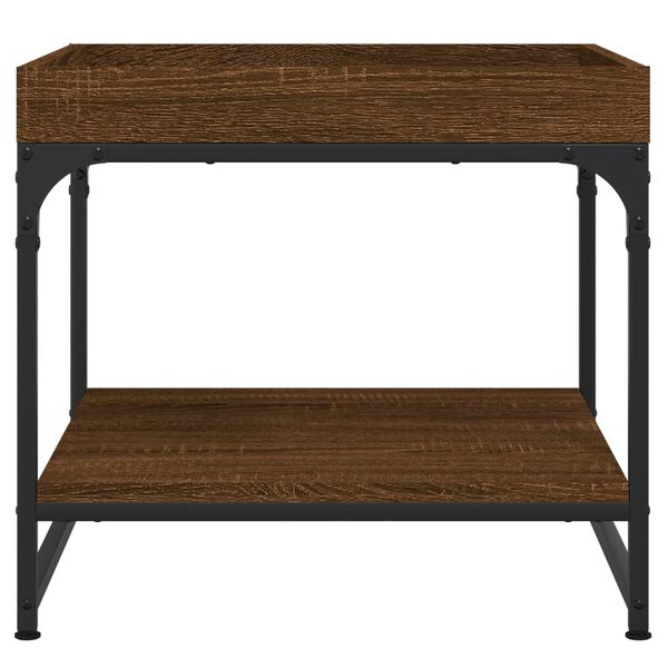 vidaXL barna tölgyszínű szerelt fa dohányzóasztal 49,5x49,5x45 cm