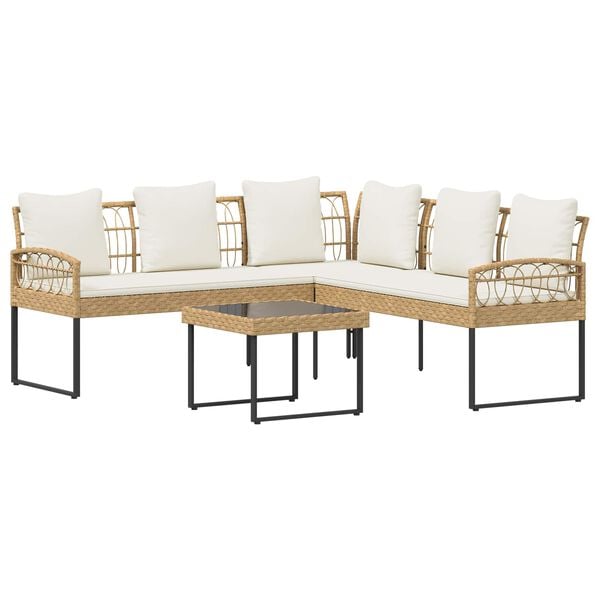 vidaXL Kerti kanap&eacute; szett p&aacute;rn&aacute;val 2 pcs Term&eacute;szetes Ac&eacute;l