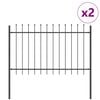 vidaXL Kerti Ker&iacute;t&eacute;s 2 pcs Sz&uuml;rke 3,4 x 1,2 m Porfestett ac&eacute;l