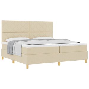 vidaXL Boxrug&oacute;s &aacute;gy fejt&aacute;ml&aacute;val Kr&eacute;m 200 x 200 cm sz&ouml;vet