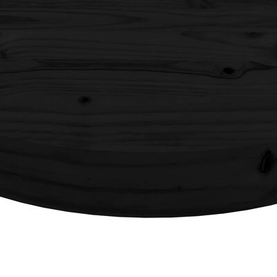 vidaXL fekete tömör fenyőfa kerek asztallap Ø90 x 3 cm