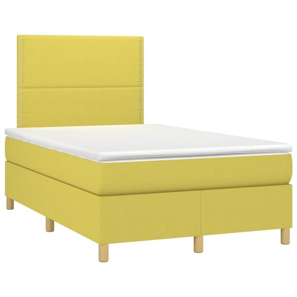 vidaXL z&ouml;ld sz&ouml;vet rug&oacute;s &eacute;s LED-es &aacute;gy matraccal 120 x 200 cm