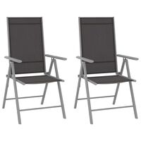 vidaXL 2 db fekete összecsukható textilén kerti szék