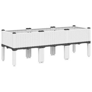 vidaXL feh&eacute;r PP r&aacute;csos kerti &uuml;ltetől&aacute;da 120 x 40 x 42 cm