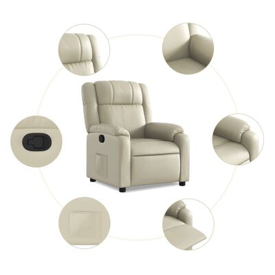 vidaXL krémszínű műbőr dönthető fotel