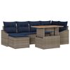 vidaXL Kerti Kanap&eacute; Szett t&aacute;rol&oacute;val 7 pcs Sz&uuml;rke Poli rattan