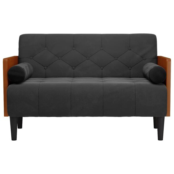 vidaXL fekete b&aacute;rsony loveseat kanap&eacute; p&aacute;rn&aacute;kkal 110 cm