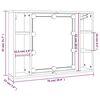 vidaXL szürke sonoma színű tükrös szekrény LED-ekkel 76 x 15 x 55 cm