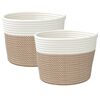 vidaXL 2 db barna &eacute;s feh&eacute;r pamut t&aacute;rol&oacute;kos&aacute;r &Oslash;24 x 18 cm