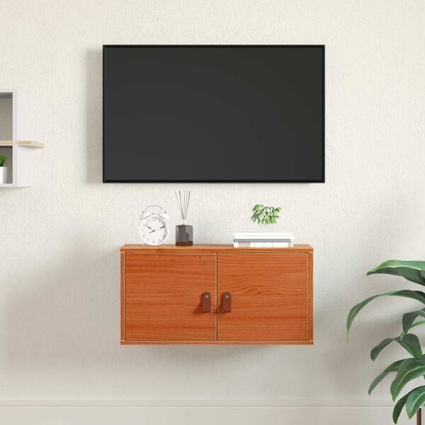 vidaXL Fali Szekr&eacute;ny Faggy&uacute; barna 60 x 30 x 30 cm T&ouml;m&ouml;r fenyőfa