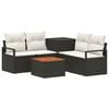 vidaXL Kanap&eacute; Szett 6 db Fekete &eacute;s kr&eacute;mfeh&eacute;r 55 x 55 x 37 cm