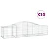 vidaXL 10 db íves horganyzott vas gabion kosár 200x50x40/60 cm