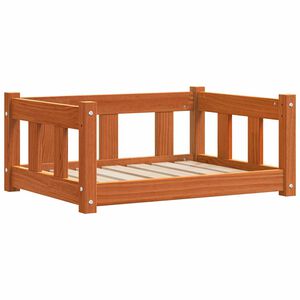 vidaXL Kutyafekhely Faggy&uacute; barna 65,5 x 50 x 28 cm T&ouml;m&ouml;r fenyőfa