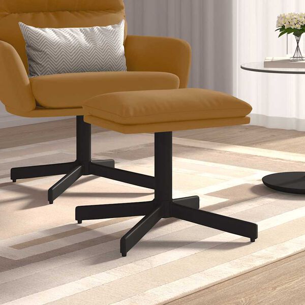 vidaXL barna bársony lábzsámoly 60x60x36 cm