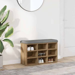vidaXL k&eacute;zműves t&ouml;lgy szerelt fa cipőt&aacute;rol&oacute; pad 82x32x50 cm