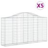 vidaXL 5 db &iacute;ves horganyzott vas gabion kos&aacute;r 200x30x100/120 cm