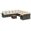 vidaXL 11 r&eacute;szes fekete polyrattan kerti &uuml;lőgarnit&uacute;ra p&aacute;rn&aacute;kkal