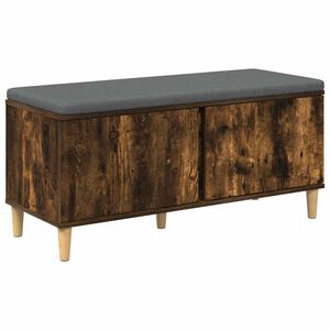 vidaXL Előt&eacute;r pad F&uuml;st&ouml;lt T&ouml;lgy 100 x 38 x 46 cm Műanyag Fa &eacute;s Sz&ouml;vet