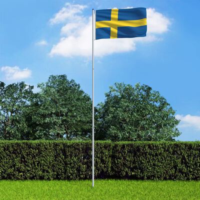 vidaXL svéd zászló alumíniumrúddal 6 m