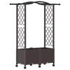 vidaXL Magas&iacute;tott &Aacute;gy Trellis-szel &eacute;s Tetővel Barna 125 x 40 x 144 cm