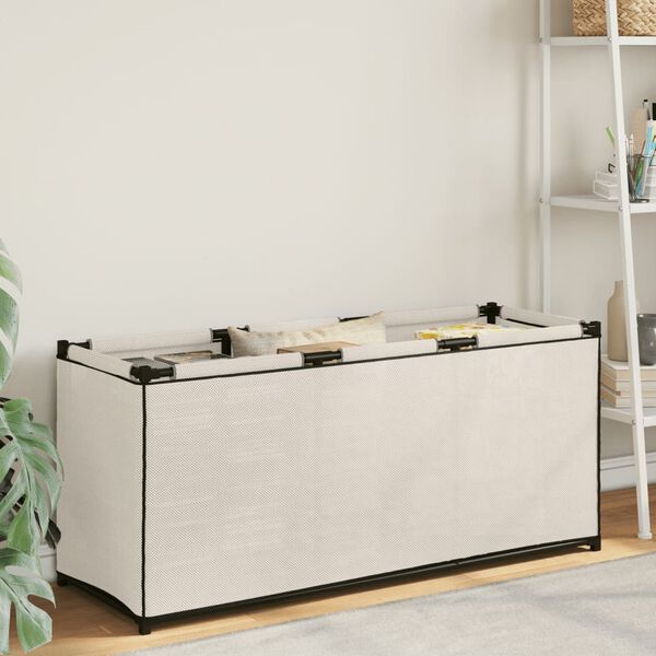 vidaXL krémszínű szövet tárolódoboz 105 x 34,5 x 45 cm