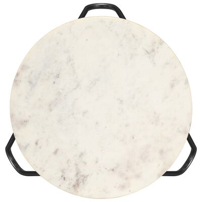 vidaXL fehér márvány textúrájú valódi kő dohányzóasztal 40x40x40 cm