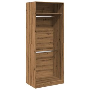 vidaXL k&eacute;zműves t&ouml;lgy sz&iacute;nű szerelt fa ruh&aacute;sszekr&eacute;ny 80 x 50 x 200 cm