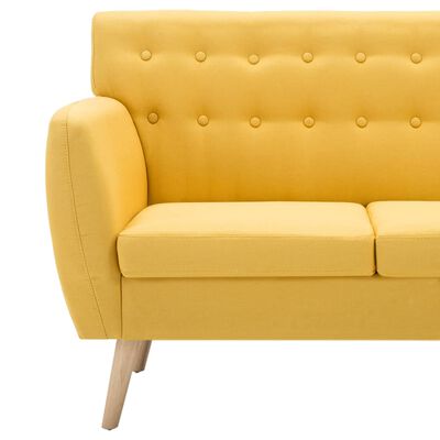 vidaXL 3 személyes sárga szövet kanapé 172 x 70 x 82 cm