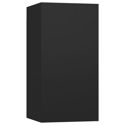 vidaXL 5 részes fekete forgácslap TV-szekrényszett