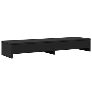 vidaXL fekete szerelt fa monitor&aacute;llv&aacute;ny fi&oacute;kokkal 100 x 27 x 15 cm