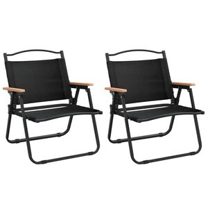 vidaXL 2 db fekete oxford sz&ouml;vet camping sz&eacute;k 54 x 43 x 59 cm