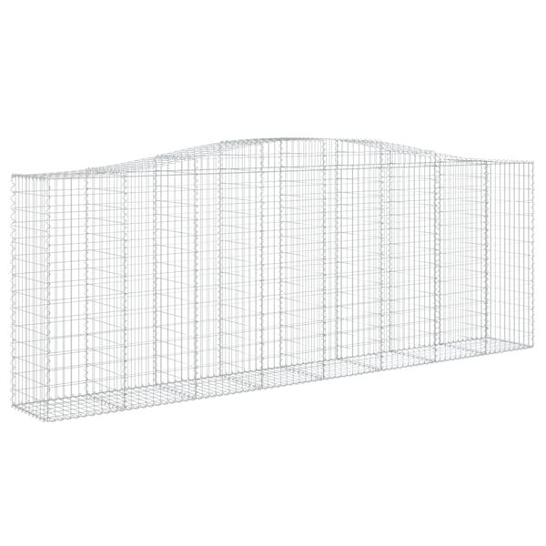 vidaXL 8 db íves horganyzott vas gabion kosár 400x50x140/160 cm