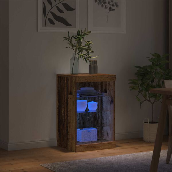 vidaXL LED t&aacute;lal&oacute; LED -es l&aacute;mp&aacute;kkal &Ouml;reg fa 41 x 37 x 67 cm Faanyag