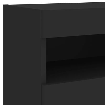 vidaXL fekete fali TV-szekrény LED-világítással 40x30x40 cm
