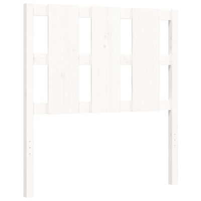 vidaXL fehér tömör fa ágykeret fejtámlával Small Single