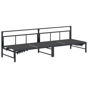 vidaXL Napoz&oacute; Fekete 200 x 62 x 59,5 cm Textil&eacute;n