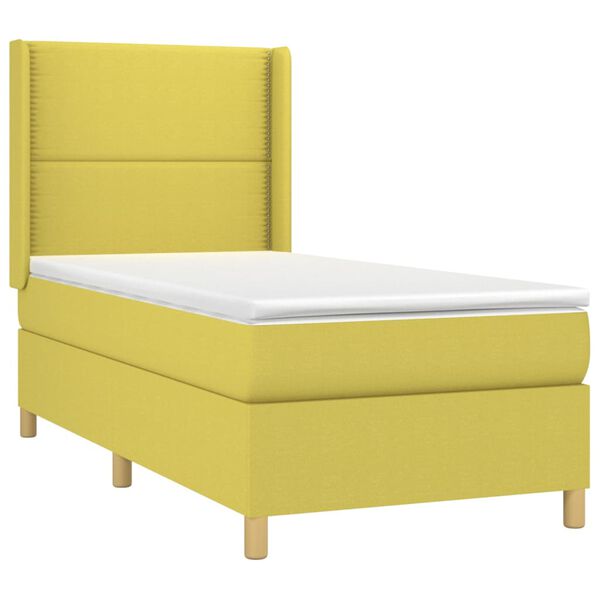 vidaXL z&ouml;ld sz&ouml;vet rug&oacute;s &eacute;s LED-es &aacute;gy matraccal 100x200 cm