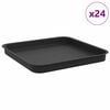 vidaXL N&eacute;gyzetes Vir&aacute;gt&aacute;lca 24 pcs Fekete 21 x 21 x 2 cm Műanyag