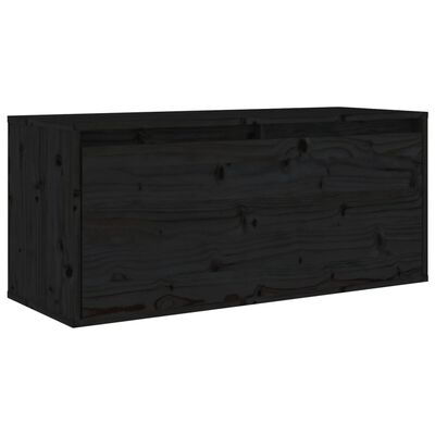vidaXL 5 darab fekete tömör fenyőfa TV-szekrény