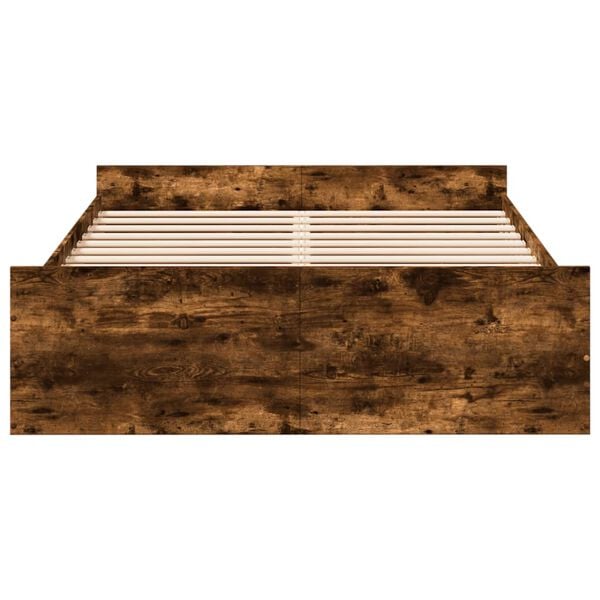 vidaXL f&uuml;st&ouml;s t&ouml;lgy sz&iacute;nű szerelt fa &aacute;gykeret fi&oacute;kokkal 120 x 190 cm