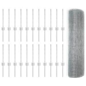 vidaXL Hegesztett dr&oacute;tker&iacute;t&eacute;s oszlopokkal 50 x 0,4 m Horganyzott Ac&eacute;l