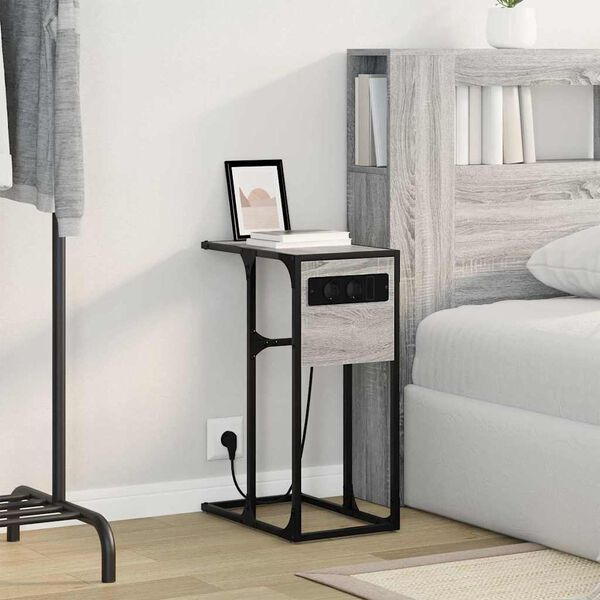 vidaXL &Eacute;jjeliszekr&eacute;ny Sz&uuml;rke Sonoma 41,5 x 26 x 60,5 cm Faanyag