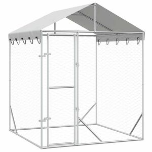 vidaXL ez&uuml;stsz&iacute;nű horganyzott ac&eacute;l kutyakennel tetővel 2x2x2,5 m