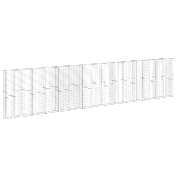 vidaXL horganyzott acél gabion fal fedéllel 900 x 30 x 200 cm